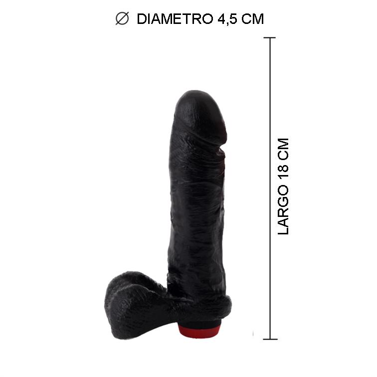 Imagen549 Realistico 6 pulgadas Black con vibro en base (V-112) - Imagen 1