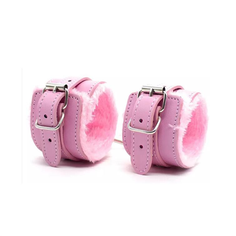 Imagen605 Esposas con cadena y mosqueton peluche Rosa (S-060/Rosa) - Imagen 1