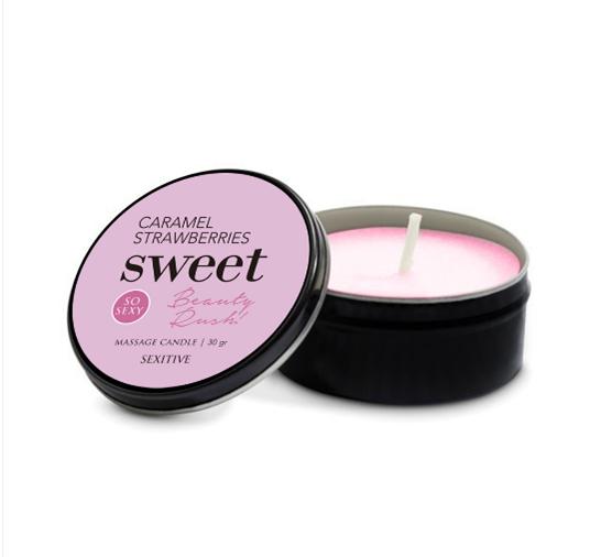 Imagen14 Sexitive – Vela para masajes Caramel Strawberries 30grs. (MC-30-17) - Imagen 1