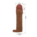 Pretty Love - Funda Extensora de 2 pulgadas Moreno con Anillo Testicular (PL-FA-02-M) - Imagen 2